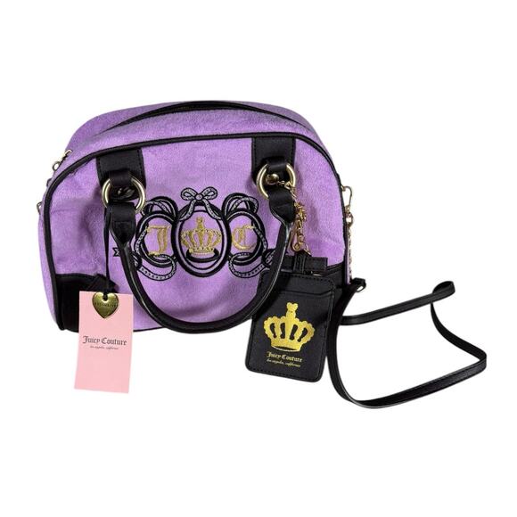 Juicy Couture Handbags - NWT Juicy Couture Lovers Club Bowler Shoulder Bag / Color (Violet Tulle/Choco)